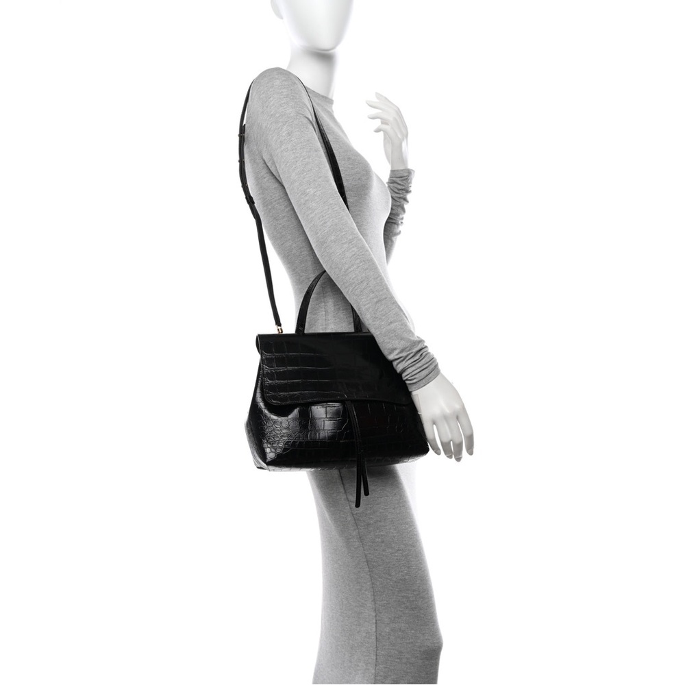 Mansur Gavriel Black Croc-Embossed Soft Lady Bag FA 2019 - Picture 3 of 12